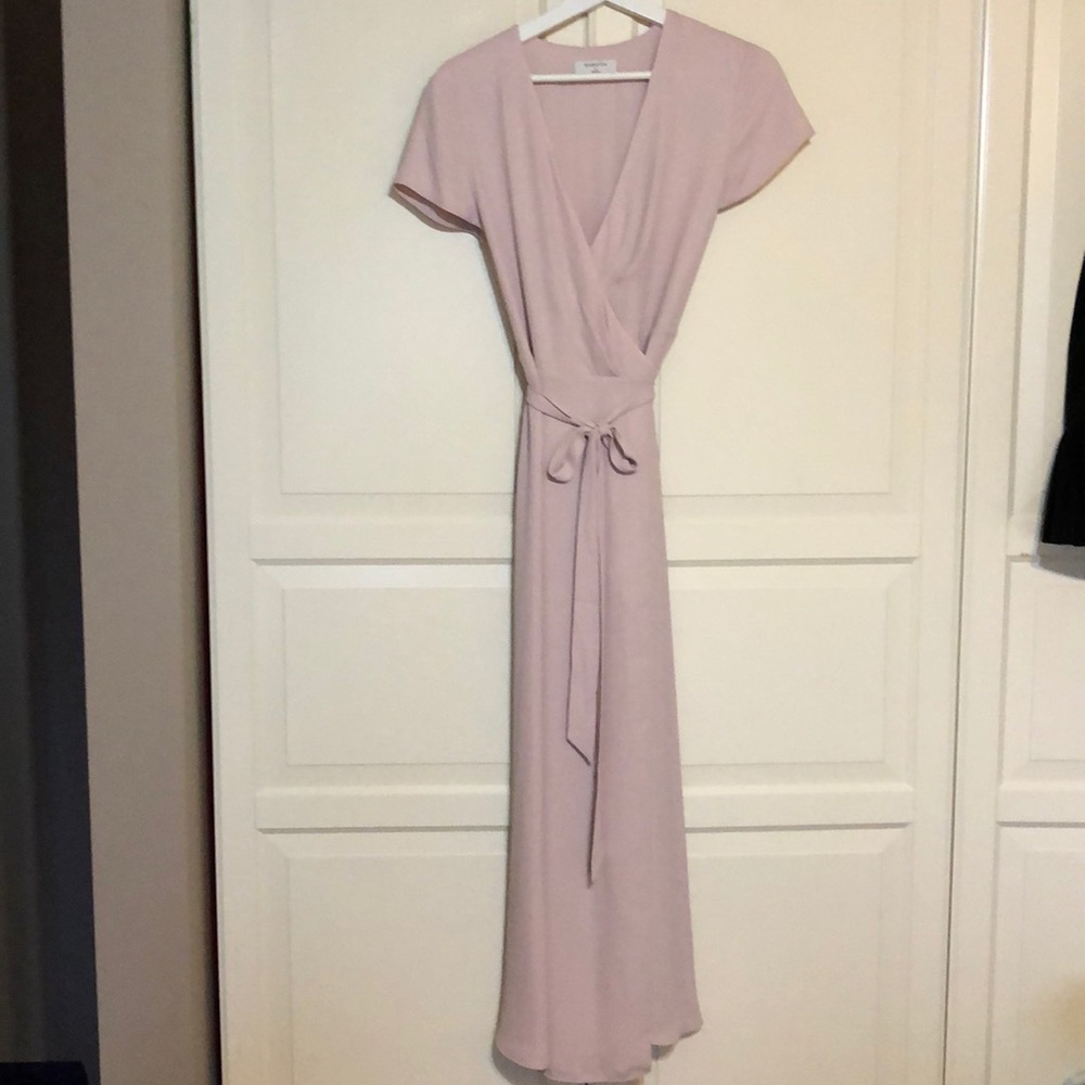 babaton slit wrap dress